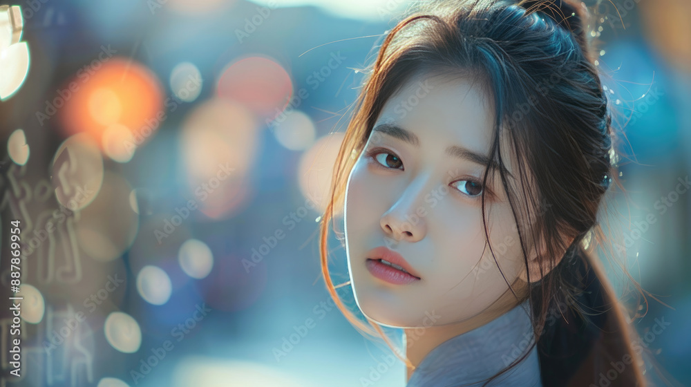 Beautiful Korean Woman with Radiant Smile Beautiful Korean Woman with Radiant Smile