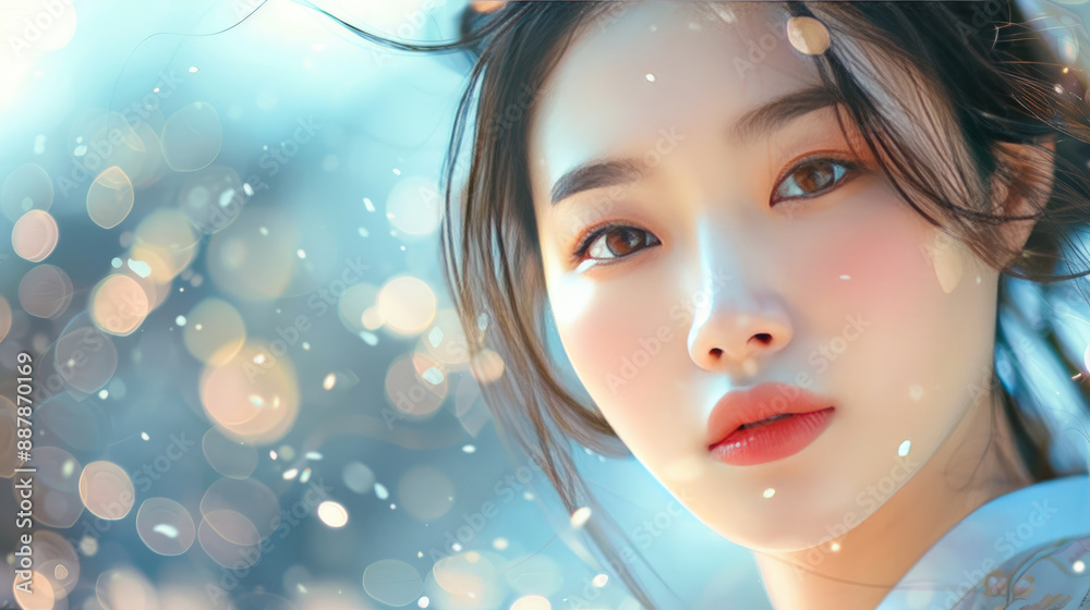 Beautiful Korean Woman with Radiant Smile Beautiful Korean Woman with Radiant Smile