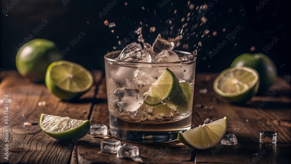 Fototapeta premium A refreshing caipirinha in a rocks glass.