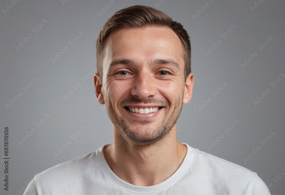 Portrait view of a regular happy smiling Poland man, ultra realistic, candid, social media, avatar image, plain solid background Portrait view of a regular happy smiling Poland man, ultra realistic, candid, social media, avatar image, plain solid background