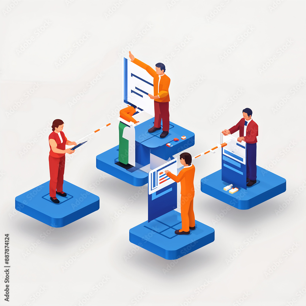 business people on a network business people on a network