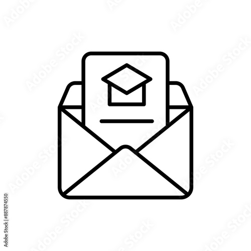 School Invitation outline icons, minimalist vector illustration ,simple transparent graphic element .Isolated on white background