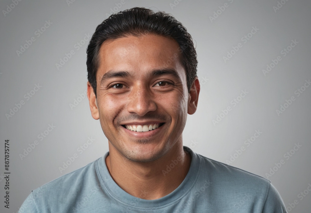 Portrait view of a regular happy smiling Guatemala man, ultra realistic, candid, social media, avatar image, plain solid background Portrait view of a regular happy smiling Guatemala man, ultra realistic, candid, social media, avatar image, plain solid background
