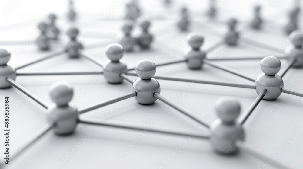 Network of 3D Figures on Connected Nodes Network of 3D Figures on Connected Nodes