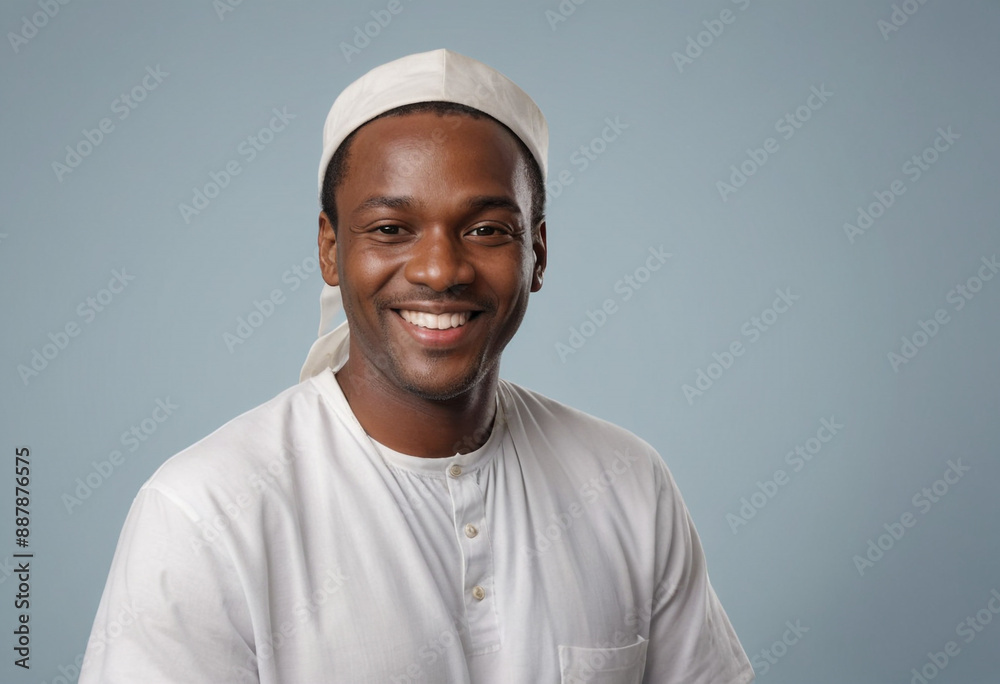 Portrait view of a regular happy smiling Saint Lucia man, ultra realistic, candid, social media, avatar image, plain solid background Portrait view of a regular happy smiling Saint Lucia man, ultra realistic, candid, social media, avatar image, plain solid background