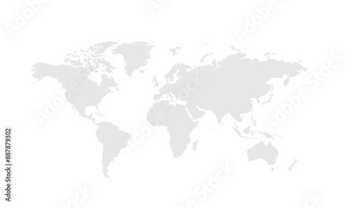 World map Grayscale,isolated on white background for website layouts,background,education, precise,customizable,Travel worldwide,map silhouette backdrop,earth geography, political,reports.