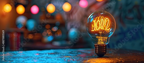 Creative word with glowing ...