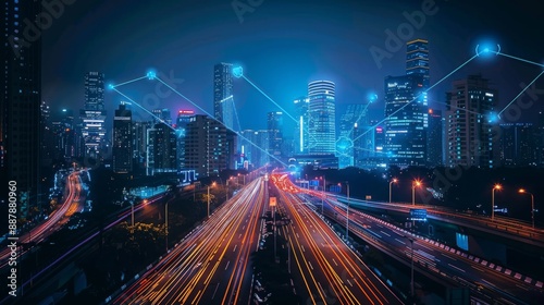 Futuristic Smart City with IoT Connection