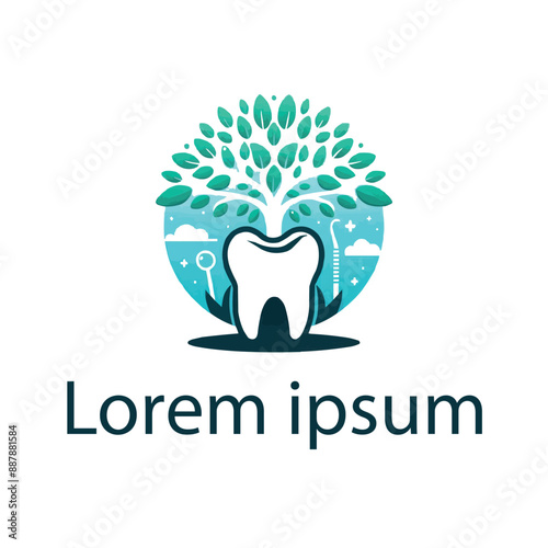 A dental tree logo on a white background