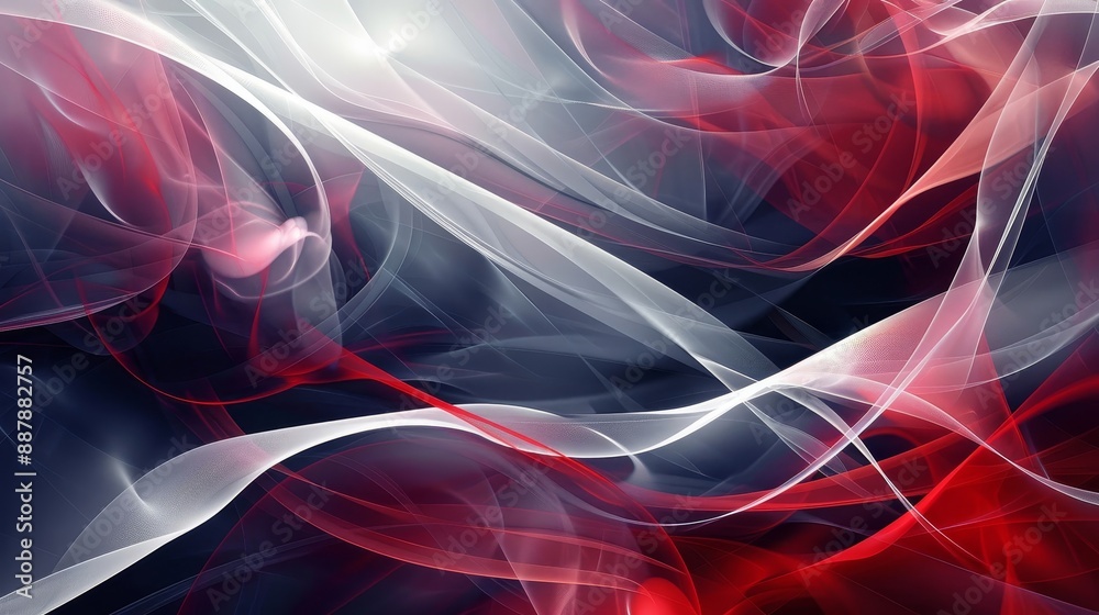 Rich navy with white and red ribbons light reflections modern Memorial Day backdrop Rich navy with white and red ribbons light reflections modern Memorial Day backdrop