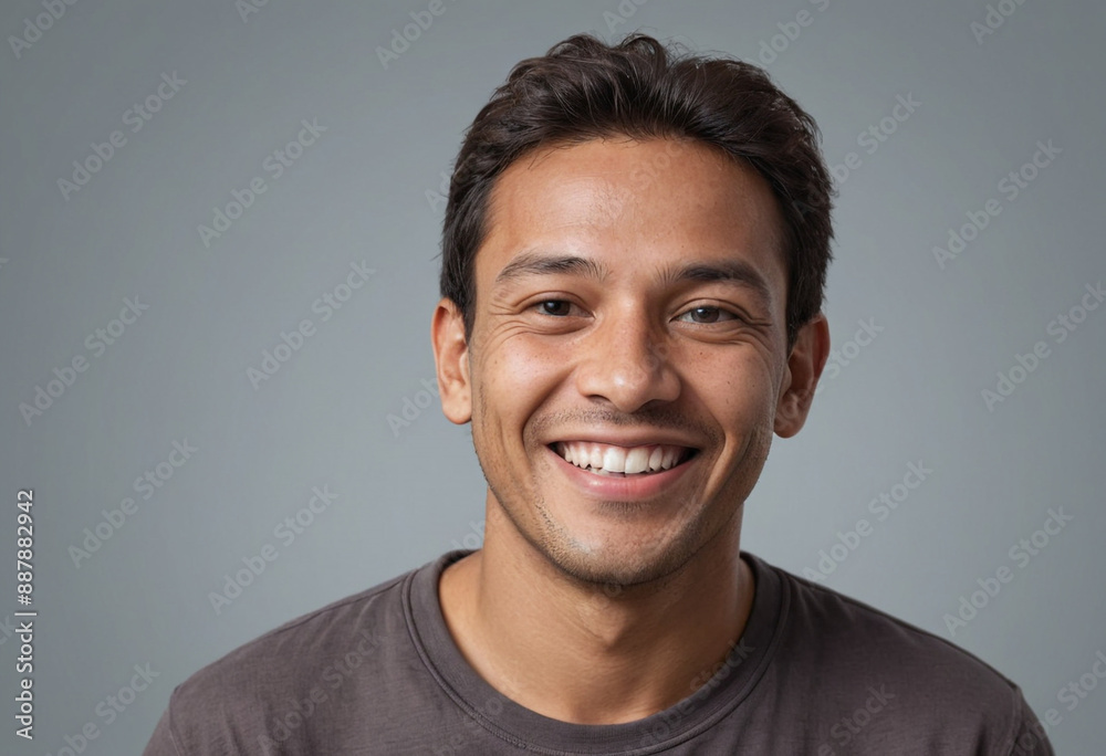 Portrait view of a regular happy smiling Palau man, ultra realistic, candid, social media, avatar image, plain solid background Portrait view of a regular happy smiling Palau man, ultra realistic, candid, social media, avatar image, plain solid background