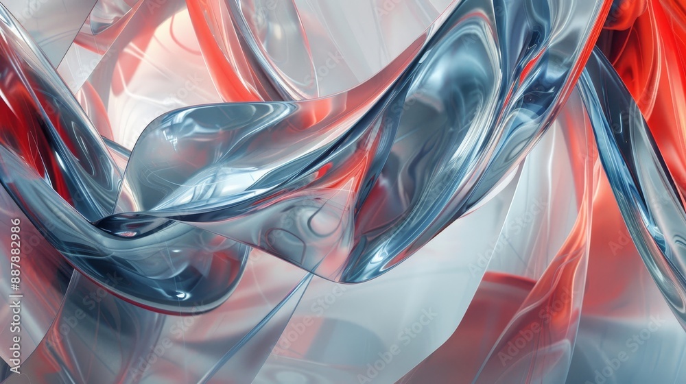 Blue and silver textures with translucent red and white shapes light reflections modern wallpaper Blue and silver textures with translucent red and white shapes light reflections modern wallpaper