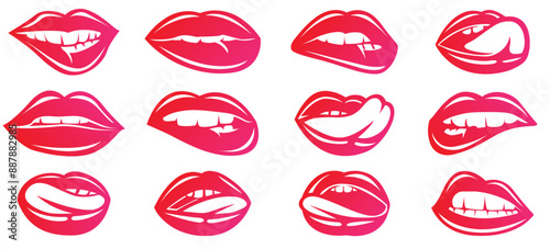 Lips and mouth exotic illustration collection