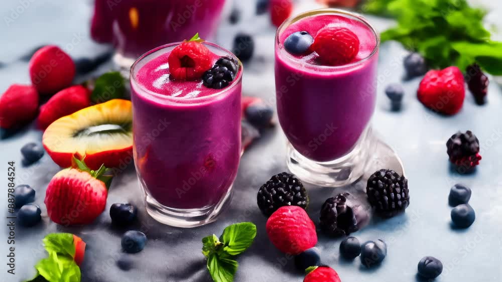 Refreshing fruit smoothies perfect for a healthy snack or breakfast boost Refreshing fruit smoothies perfect for a healthy snack or breakfast boost