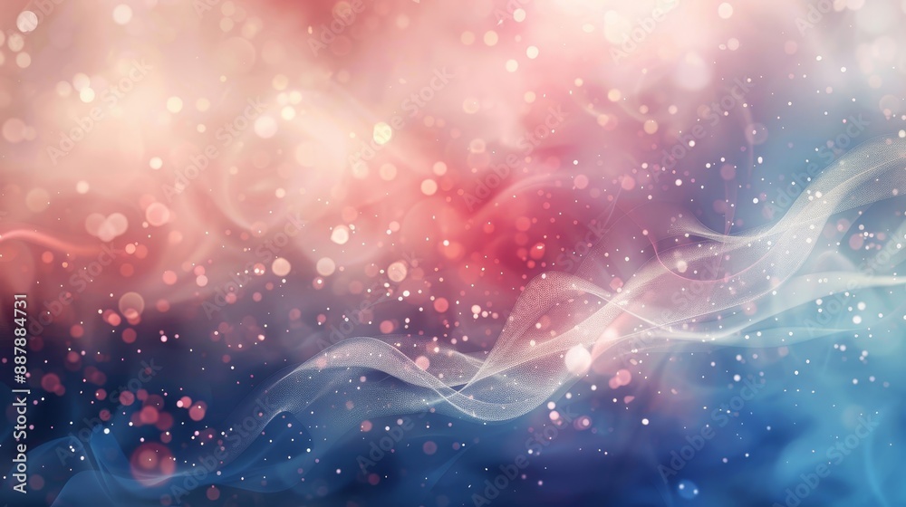 Red white blue textures with light sparkles and ethereal shapes Red white blue textures with light sparkles and ethereal shapes