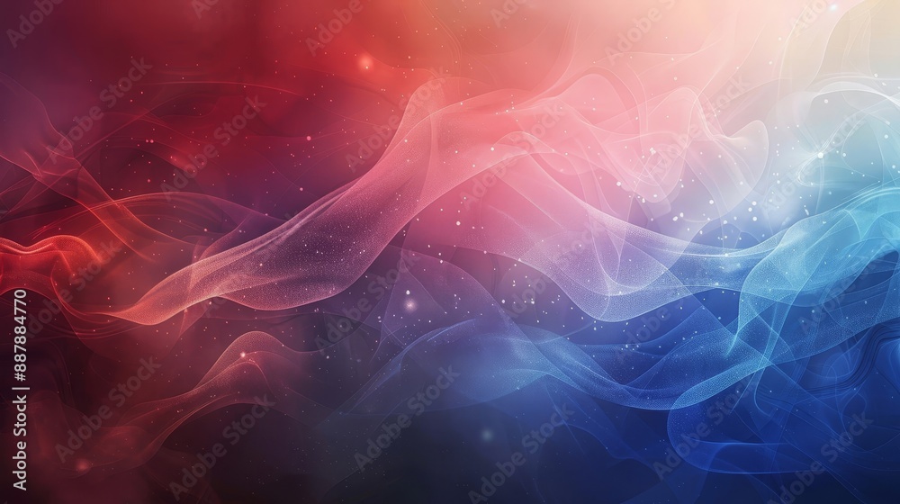 Fototapeta premium Background with smoky red white blue textures and light sparkles