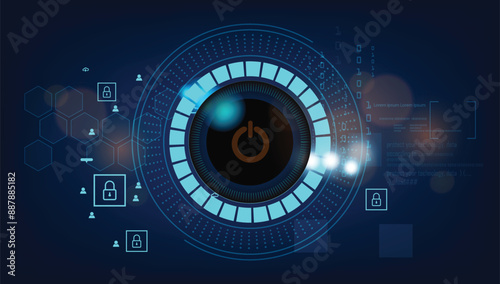 Digital eye future technology abstract hi speed digital internet. motion move blur. pixel. vector background.