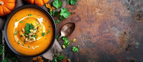 Top view of vegan pumpkin s...
