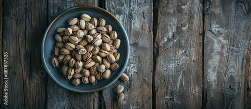 A plate of pistachios on a ...