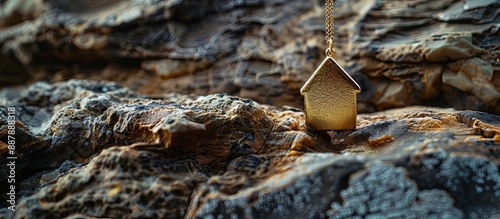 House shaped pendant on a n...