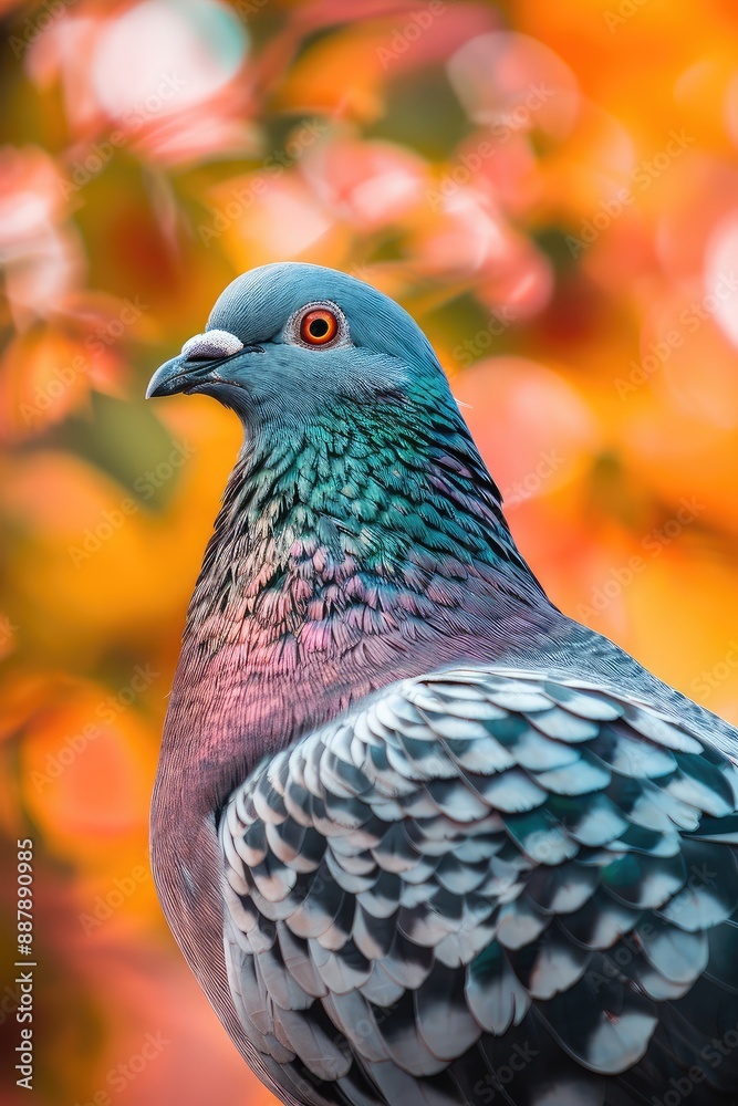 Beautiful portrait of a pigeon in nature. Selective focus. Beautiful portrait of a pigeon in nature. Selective focus.