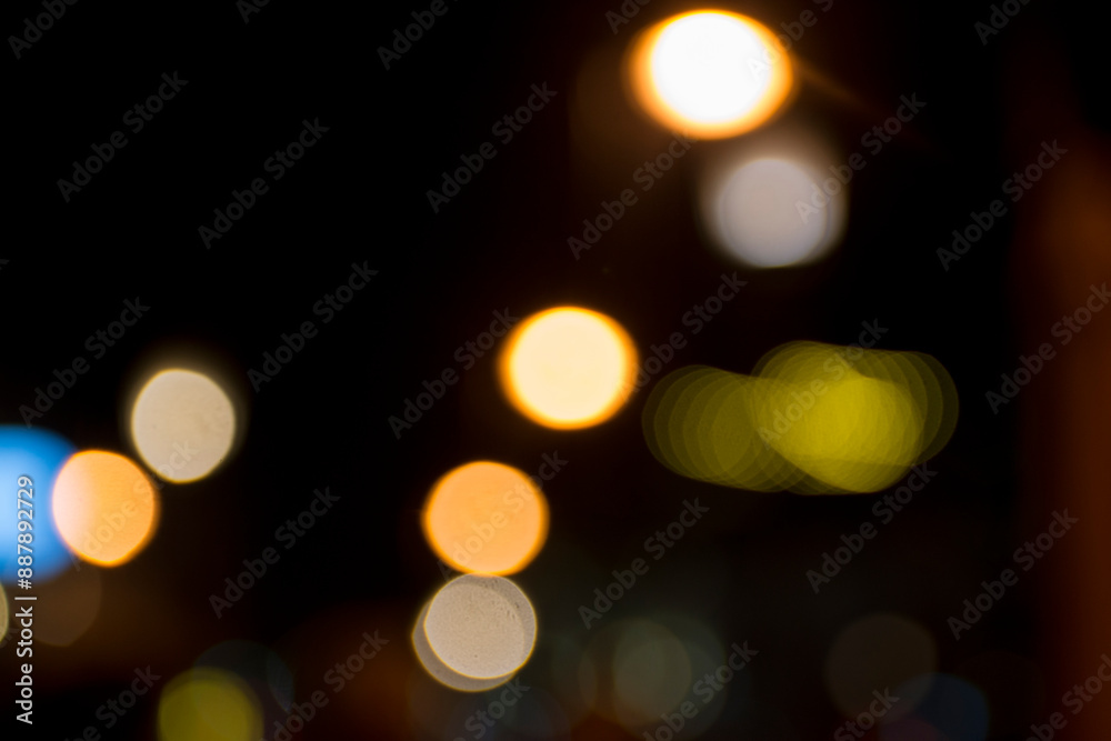 Abstract circular bokeh background of city night light, defocused Abstract circular bokeh background of city night light, defocused