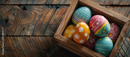 Colorful Easter eggs in a b...