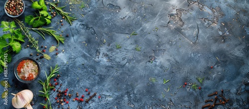 Top down view of herbs and ...