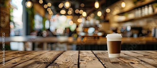 A brown wooden table with a...
