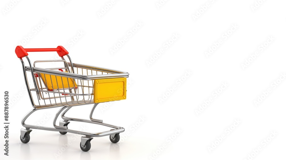 Shopping cart isolated on white marketing idea with copyspace background isolated on white Shopping cart isolated on white marketing idea with copyspace background isolated on white