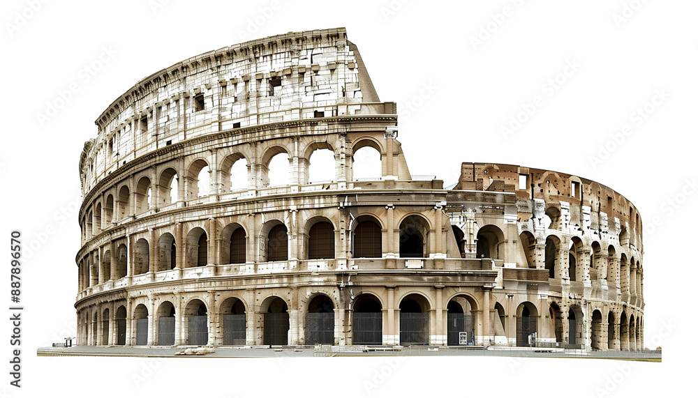 Naklejka premium Colosseum Illustrations in Rome Italy isolated in transparent background PNG