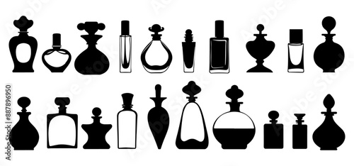 perfume bottles silhouette stock illustration