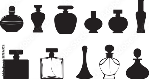 perfume bottles silhouette stock illustration