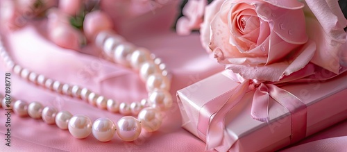 A pink background with a gi...