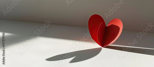 A paper heart shape casting...