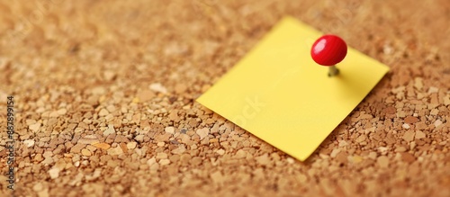 A yellow memo pinned on a c...