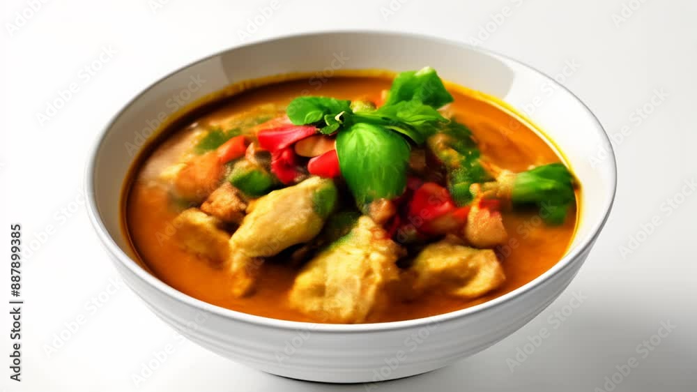 Delicious Thaiinspired soup with vibrant ingredients Delicious Thaiinspired soup with vibrant ingredients