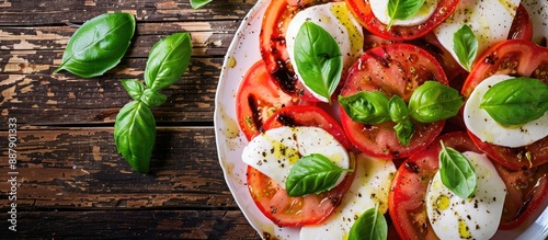 Top view of Italian caprese...