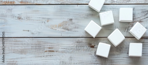 Flat lay of blank cubes on ...