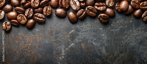 Coffee beans arranged on a ...