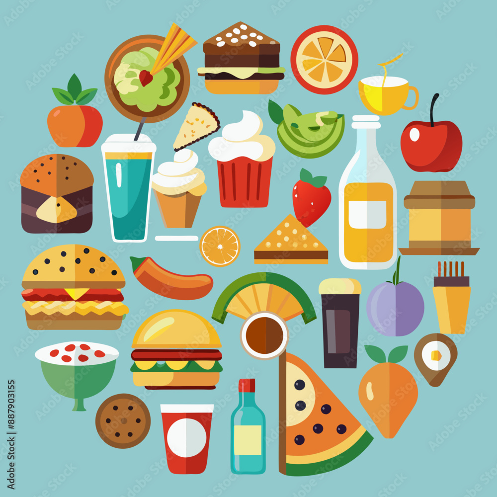 food and drink icons logo vector illustration food and drink icons logo vector illustration