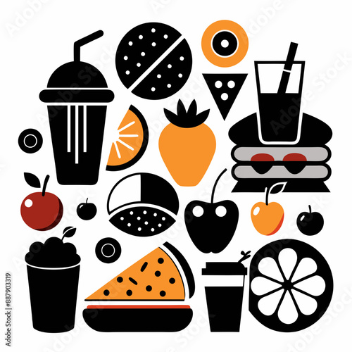 food and drink icons logo vector illustration