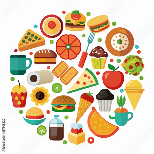 food and drink icons logo vector illustration