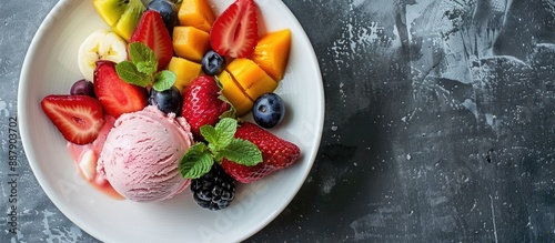 A white plate with crape to...