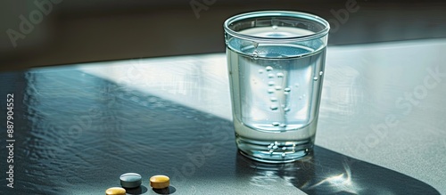 A glass of water with medic...