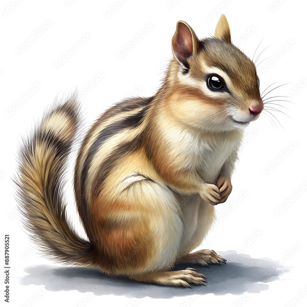 Illustration of chipmunk isolated on white background.