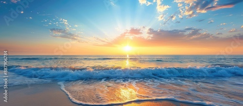 Scenic ocean sunset with a ...