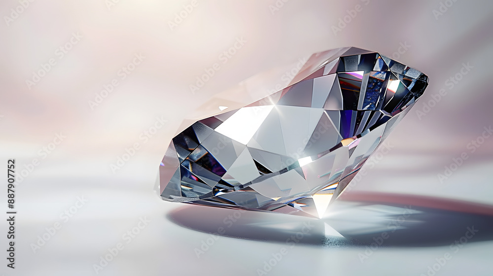 Diamond crystal isolated on a white background Diamond crystal isolated on a white background