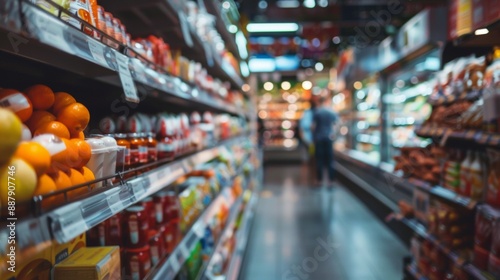 Wallpaper Mural Aisle in a grocery store with various products on shelves Torontodigital.ca
