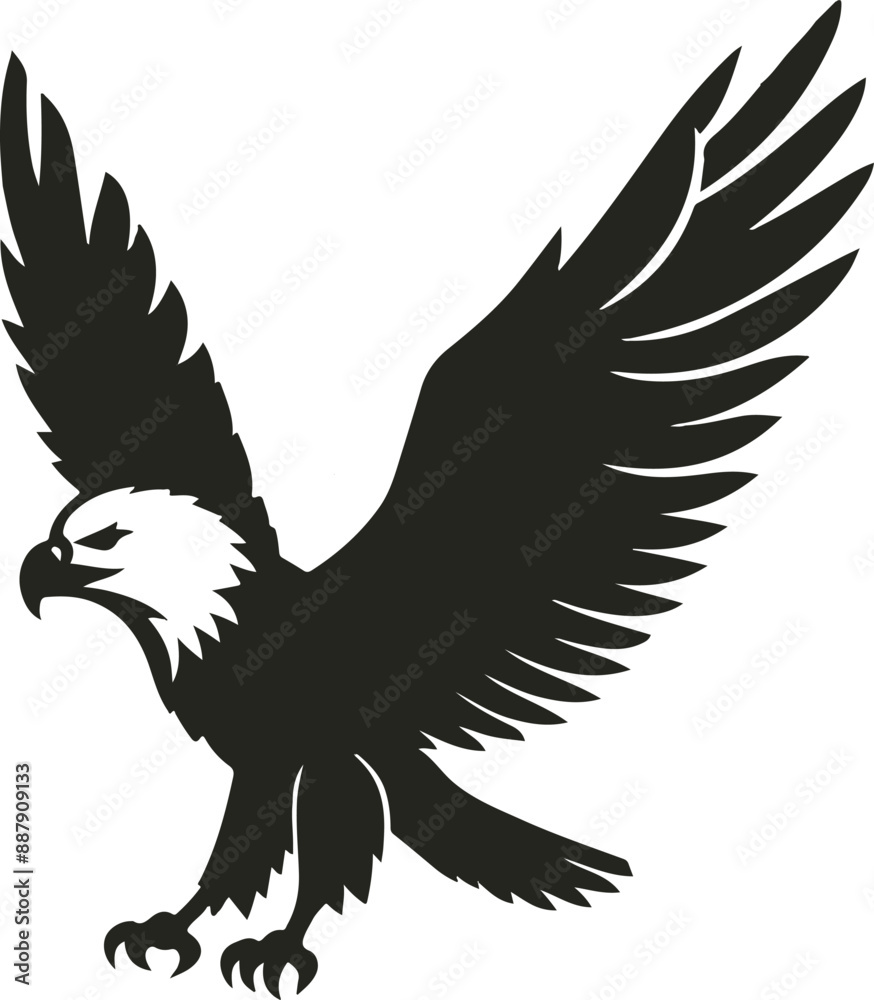 Obraz premium An iconic symbol of freedom and strength, the eagle vector design captures majestic grace with powerful wings spread, embodying resilience and courage.